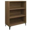VidaXL Buffet Chêne marron 69,5x32,5x90 cm Bois d'ingénierie