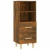 VidaXL Buffet Chêne fumé 34,5x34x90 cm Bois d'ingénierie