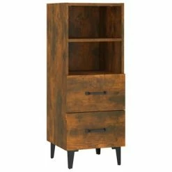 VidaXL Buffet Chêne fumé 34,5x34x90 cm Bois d'ingénierie