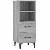 VidaXL Buffet Sonoma gris 34,5x34x90 cm Bois d'ingénierie