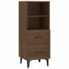 VidaXL Buffet Chêne marron 34,5x34x90 cm Bois d'ingénierie