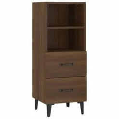 VidaXL Buffet Chêne marron 34,5x34x90 cm Bois d'ingénierie