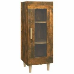 VidaXL Buffet Chêne fumé 34,5x34x90 cm Bois d'ingénierie