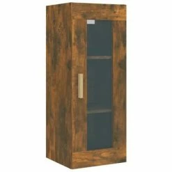 VidaXL Armoire murale suspendue Chêne fumé 34,5x34x90 cm