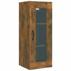 VidaXL Armoire murale suspendue Chêne fumé 34,5x34x90 cm