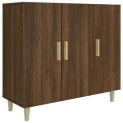 VidaXL Buffet Chêne marron 90x34x80 cm Bois d'ingénierie