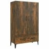 VidaXL Buffet Chêne fumé 70x31x115 cm Bois d'ingénierie