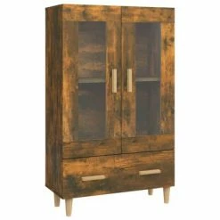 VidaXL Buffet Chêne fumé 70x31x115 cm Bois d'ingénierie