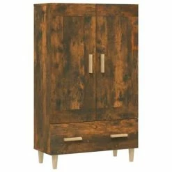 VidaXL Buffet haut Chêne fumé 70x31x115 cm Bois d'ingénierie