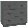 VidaXL Buffet Gris 80x40x75 cm Bois massif de pin