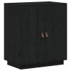 VidaXL Buffet Noir 65,5x40x75 cm Bois massif de pin