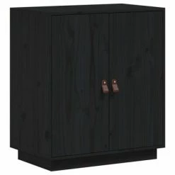 VidaXL Buffet Noir 65,5x40x75 cm Bois massif de pin
