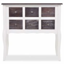 VidaXL Armoire de console 6 tiroirs Marron et blanc Bois 8 VidaXL Armoire de console 6 tiroirs Marron et blanc Bois -Buffets & bahuts Soldes image 3 240402