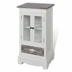 VidaXL Armoire 2 portes et 1 tiroir Blanc Bois 8 VidaXL Armoire 2 portes et 1 tiroir Blanc Bois -Buffets & bahuts Soldes image 3 240403