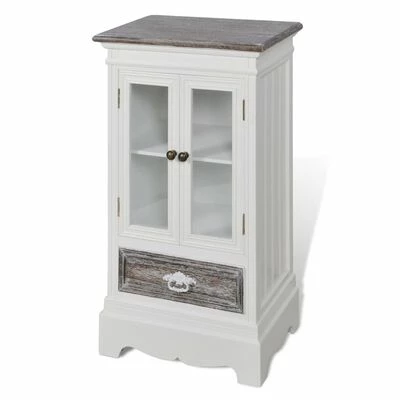 VidaXL Armoire 2 portes et 1 tiroir Blanc Bois 3 VidaXL Armoire 2 portes et 1 tiroir Blanc Bois – Image 3