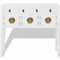 VidaXL Buffet en style chinois en bois massif Blanc 8 VidaXL Buffet en style chinois en bois massif Blanc -Buffets & bahuts Soldes image 3 242647