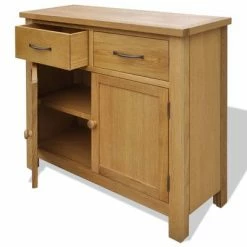 VidaXL Buffet 90 x 33,5 x 83 cm Bois de chêne massif -Buffets & bahuts Soldes image 3 242744