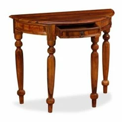 VidaXL Table console Bois solide de Sesham 90 x 40 x 76 cm Demi-ronde -Buffets & bahuts Soldes image 3 245157
