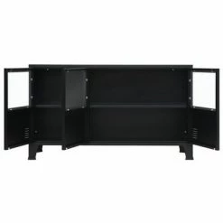 VidaXL Buffet Métal de style industriel 120 x 35 x 70 cm Noir -Buffets & bahuts Soldes image 3 245959