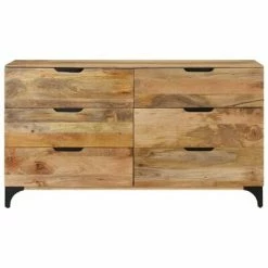 VidaXL Armoire à tiroirs Bois de manguier massif 140x46x77 cm -Buffets & bahuts Soldes image 3 246146