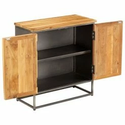 VidaXL Buffet Teck recyclé et acier 65 x 30 x 70 cm -Buffets & bahuts Soldes image 3 246279