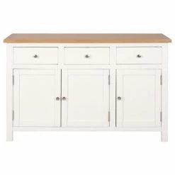 VidaXL Buffet 110 x 33,5 x 70 cm Bois de chêne massif -Buffets & bahuts Soldes image 3 247122