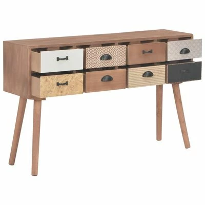 VidaXL Table console avec 8 tiroirs 120 x 30 x 76 cm Bois de pin massif 3 VidaXL Table console avec 8 tiroirs 120 x 30 x 76 cm Bois de pin massif – Image 3