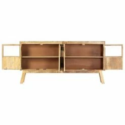 VidaXL Buffet Marron et noir 160x30x80 cm Bois de manguier solide brut -Buffets & bahuts Soldes image 3 247994