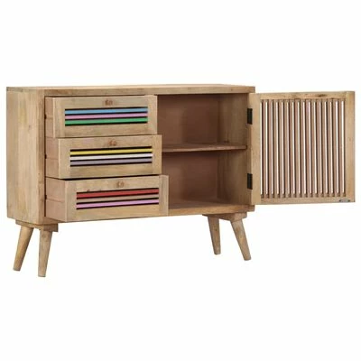 VidaXL Buffet 100 x 30 x 75 cm Bois de manguier massif 3 VidaXL Buffet 100 x 30 x 75 cm Bois de manguier massif – Image 3