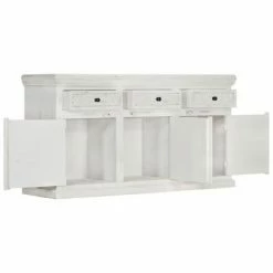 VidaXL Buffet Blanc 140 x 40 x 74 cm Bois de manguier massif -Buffets & bahuts Soldes image 3 249870