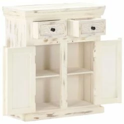 VidaXL Buffet Blanc 65 x 30 x 75 cm Bois de manguier massif 8 VidaXL Buffet Blanc 65 x 30 x 75 cm Bois de manguier massif -Buffets & bahuts Soldes image 3 249871