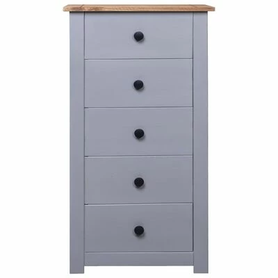 VidaXL Buffet Gris 46x40x89 cm Pin Gamme Panama 3 VidaXL Buffet Gris 46x40x89 cm Pin Gamme Panama – Image 3