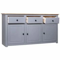 VidaXL Buffet Gris 135x40x80 cm Pin solide Assortiment Panama -Buffets & bahuts Soldes image 3 282704