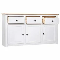 VidaXL Buffet Blanc 135x40x80 cm Pin solide Gamme Panama -Buffets & bahuts Soldes image 3 282705