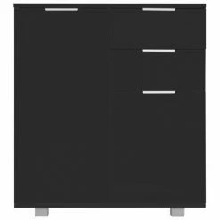 VidaXL Buffet Noir brillant 71 x 35 x 76 cm Aggloméré -Buffets & bahuts Soldes image 3 283716