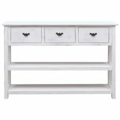 VidaXL Buffet Antique Blanc 115 x 30 x 76 cm Bois -Buffets & bahuts Soldes image 3 284172