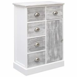 VidaXL Buffet avec 10 tiroirs Gris 113 x 30 x 79 cm Bois -Buffets & bahuts Soldes image 3 284173