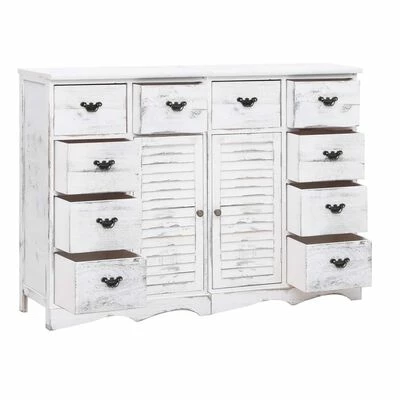 VidaXL Buffet avec 10 tiroirs Blanc 113 x 30 x 79 cm Bois 3 VidaXL Buffet avec 10 tiroirs Blanc 113 x 30 x 79 cm Bois – Image 3