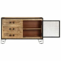 VidaXL Buffet 100x31x60 cm Bois de manguier massif brut -Buffets & bahuts Soldes image 3 285894