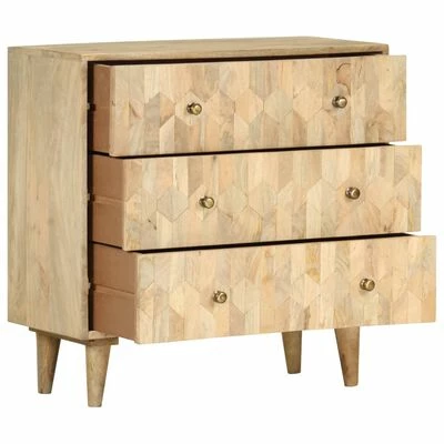 VidaXL Commode 75 x 35 x 75 cm Bois de manguier massif 3 VidaXL Commode 75 x 35 x 75 cm Bois de manguier massif – Image 3