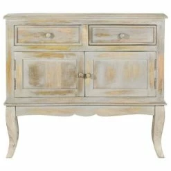 VidaXL Buffet Gris 80 x 35 x 70 cm Bois de manguier massif -Buffets & bahuts Soldes image 3 286310