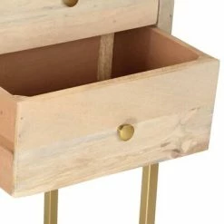 VidaXL Buffet Doré 120 x 30 x 75 cm Bois de manguier massif -Buffets & bahuts Soldes image 3 286500