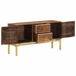 VidaXL Buffet 120x29x60 cm Bois de manguier massif -Buffets & bahuts Soldes image 3 287759