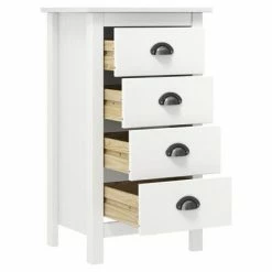 VidaXL Buffet Hill Range Blanc 46x35x80 cm Bois de pin solide -Buffets & bahuts Soldes image 3 288912