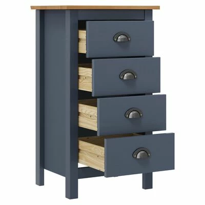 VidaXL Buffet Hill Range Gris 46x35x80 cm Bois de pin solide 3 VidaXL Buffet Hill Range Gris 46x35x80 cm Bois de pin solide – Image 3