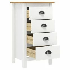 VidaXL Buffet Hill Range Blanc 46x35x80 cm Bois de pin solide -Buffets & bahuts Soldes image 3 288914