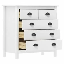 VidaXL Buffet Hill Range Blanc 79x40x80 cm Bois de pin solide -Buffets & bahuts Soldes image 3 288916