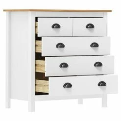 VidaXL Buffet Hill Range Blanc 79x40x80 cm Bois de pin solide -Buffets & bahuts Soldes image 3 288918