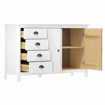 VidaXL Buffet Hill Range Blanc 130x40x80 cm Bois de pin solide 3 VidaXL Buffet Hill Range Blanc 130x40x80 cm Bois de pin solide – Image 3