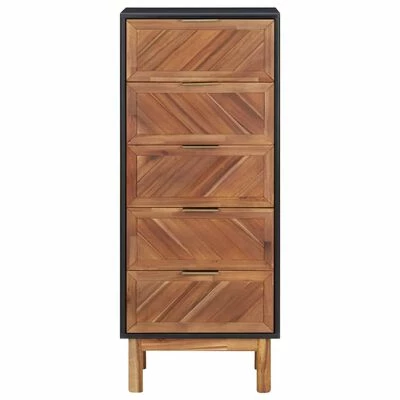 VidaXL Buffet 45x32x115 cm Bois d'acacia solide et MDF 3 VidaXL Buffet 45x32x115 cm Bois d'acacia solide et MDF – Image 3